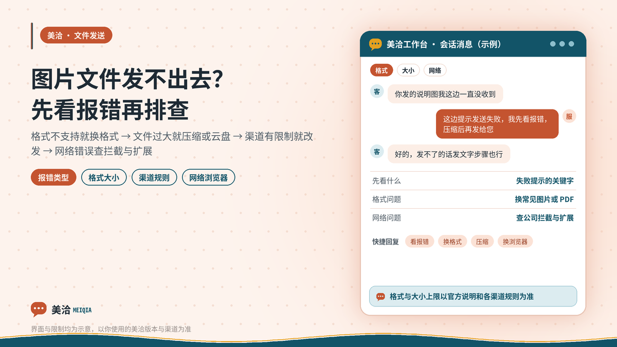 美洽客服发送图片文件失败的排查示意