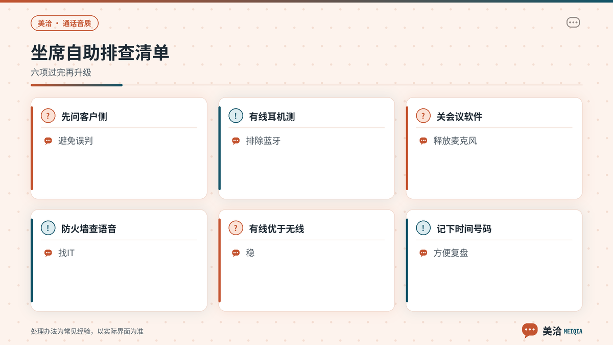 美洽软电话音质自助排查与升级支持要点