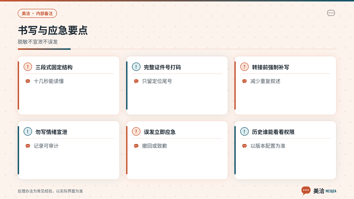 美洽对话内部备注书写规范与发错处理要点