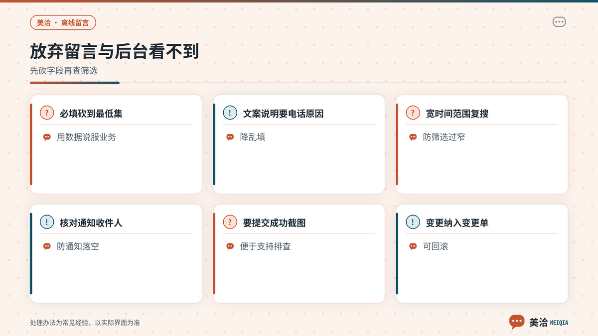 美洽留言字段过多与后台看不到排查要点