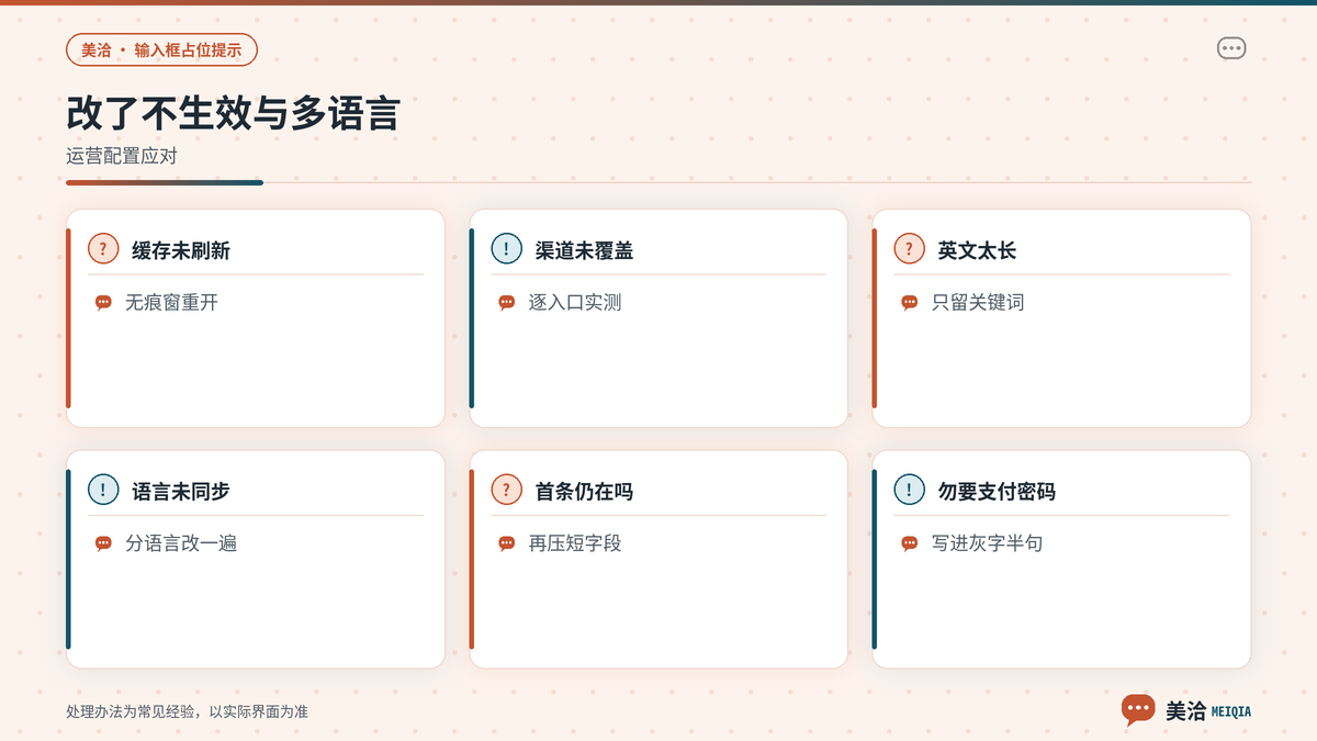 美洽占位提示效果观察与隐私提醒验收示意